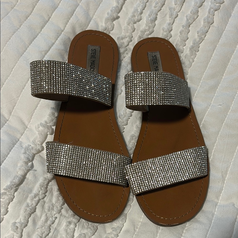 Steve Madden Silver Rhinestone Sandals